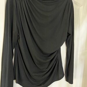 Elegant Black Drape Women's Top